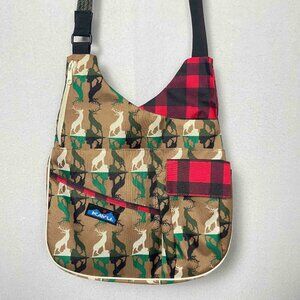 KAVU Crossbody Wild Buck and Plaid Bag with Multiple Pockets / Adjustable Strap